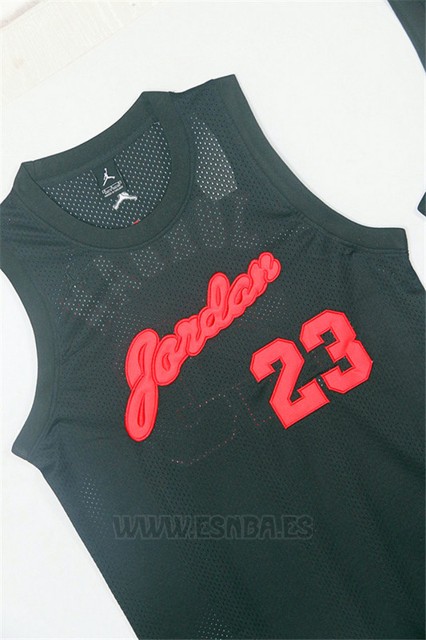 Camiseta Michael Jordan #23 Negro Rojo